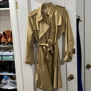 Michael Kors trench coat with gold colored details